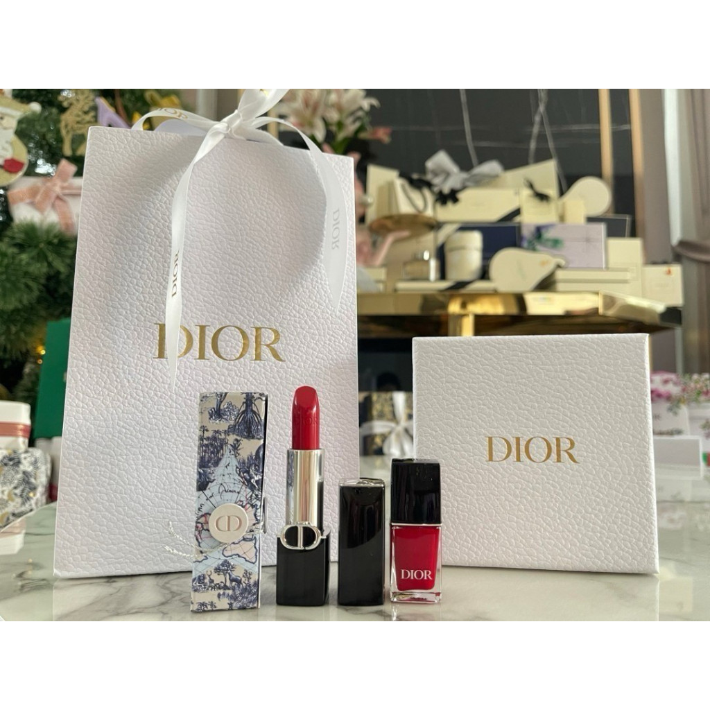 Dior set  Lip 999 ไซจริง + ยาทาเล็บ 7ml