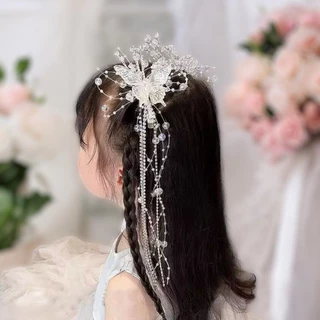 [พร้อมส่งทันที] 1ชิ้น เครื่องประดับผม คริสตัลติดผม ผีเสื้อคริสตัล ทัดหู ชุดราตรี