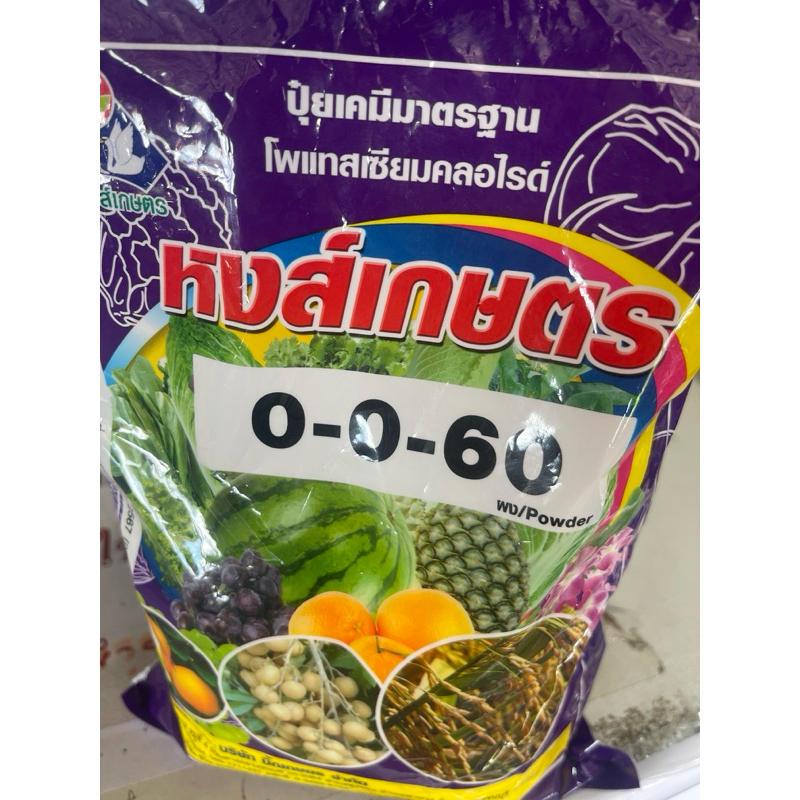 0-0-60 ปุ๋ยเกล็ด หงส์เกษตร 150.-