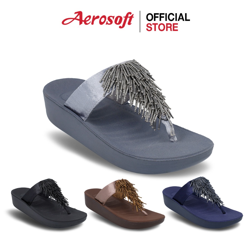Aerosoft (แอโร่ซอฟ) รองเท้าแตะผู้หญิง รองเท้าแฟชั่น แบบหนีบ นิ่มๆ เพื่อสุขภาพ รุ่น FW8381