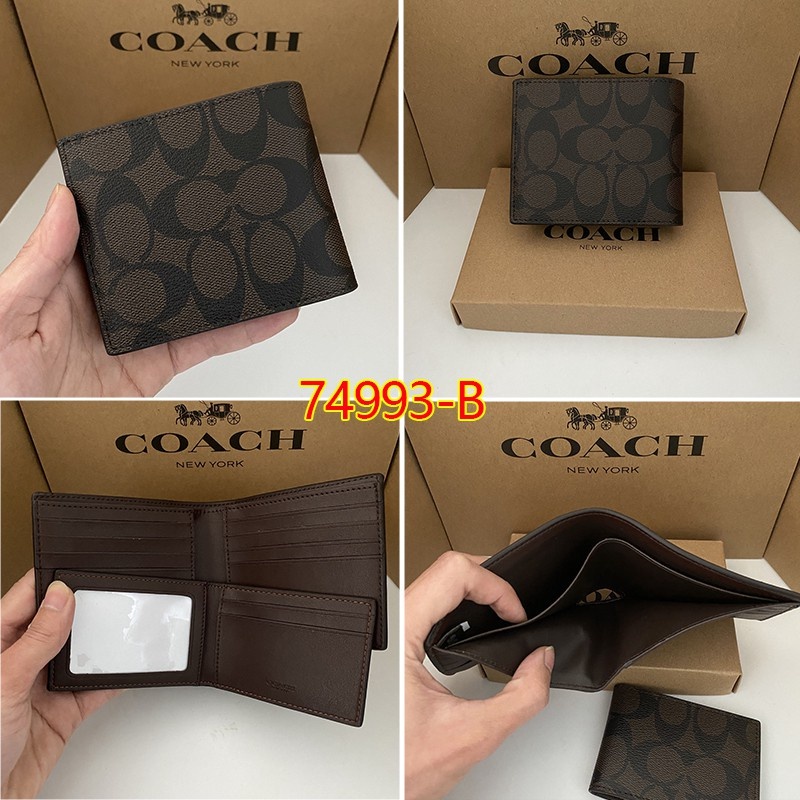 พร้อมส่ง🔥 Outlet ปลอดภาษี กระเป๋าสตางค์ coach กระเป๋าสตางค์ผู้ชาย F74993 F74771 กระเป๋าใส่เหรียญ