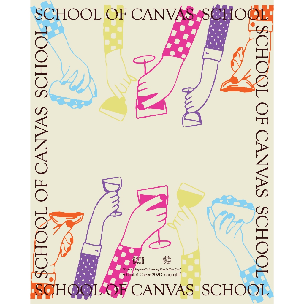 "Two Tone PICNIC Tote" School of Canvas