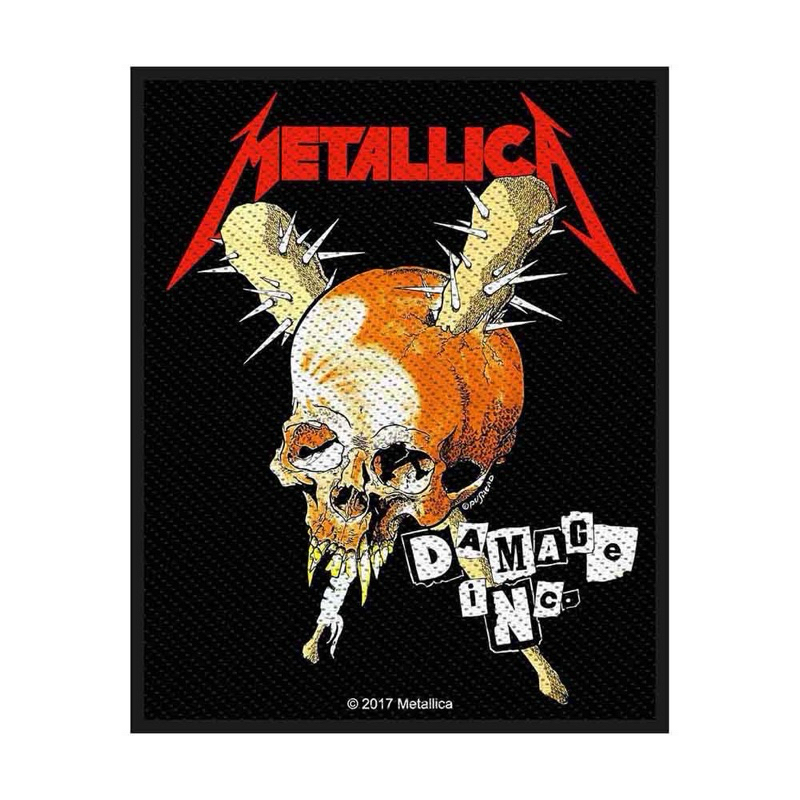 อาร์มติดเสื้อวง METALLICA STANDARD WOVEN PATCH: DAMAGE INC 2017 ลิขสิทธิ์ของแท้100% UK