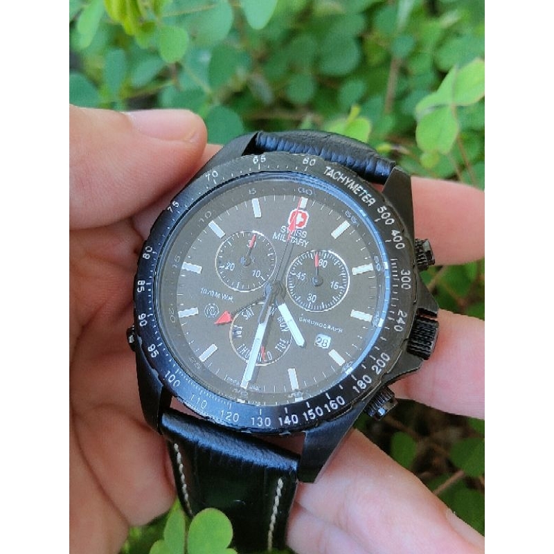 Swiss military chronograph alarm นาฬิกามือสอง