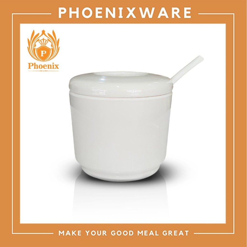 ถ้วยเครื่องปรุงสูง+ช้อน เมลามีน Phoenix 086032