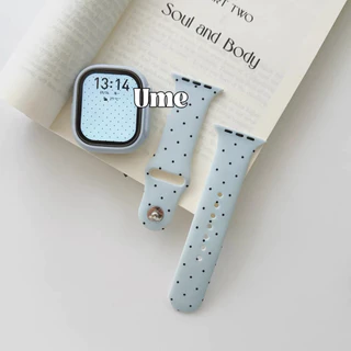 สายยางลายจุด สายนาฬิกา smart watch สายสําหรับ Watch10 9 8 ultra 7 Se 6 5 4 ขนาด38.40.41.42.44.45.49.46mm สายลายจุด ยาง