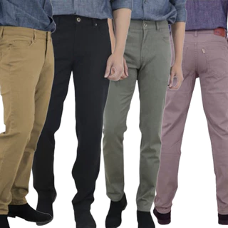 [BOVY JEANS] กางเกงชิโน่ขายาว CHINO X รุ่น 1065 ทรงกระบอก ผ้าพรีเมียม สีดำ เขียว กากี ไซส์ 30-38