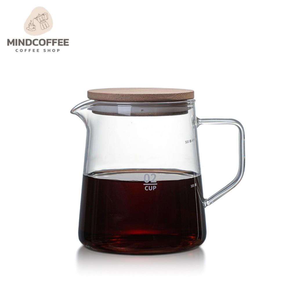 ชุดดริปกาแฟ เหยือกกาแฟ Coffee drip pitcher 300ml 500ml สำหรับดริปกาแฟ เสิร์ฟกาแฟ ใช้กับดริปเปอร์เบอร์ 01 02 MindCoffee