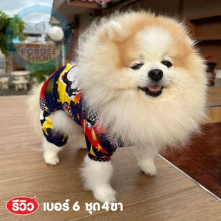 เบอร์ 6 ชุดนอน4ขา เสื้อน้องหมาน้องแมว รอบ-อก 20 นิ้ว