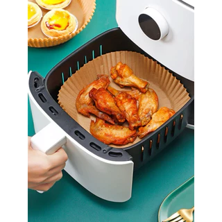 กระดาษรองหม้อทอดไร้น้ํามัน กระดาษรองทอด Air Fryer กระดาษไขรองอบ กระดาษรองเตาอบ เตาไมโครเวฟ 50แผ่น/แพค Air Fryer Liner