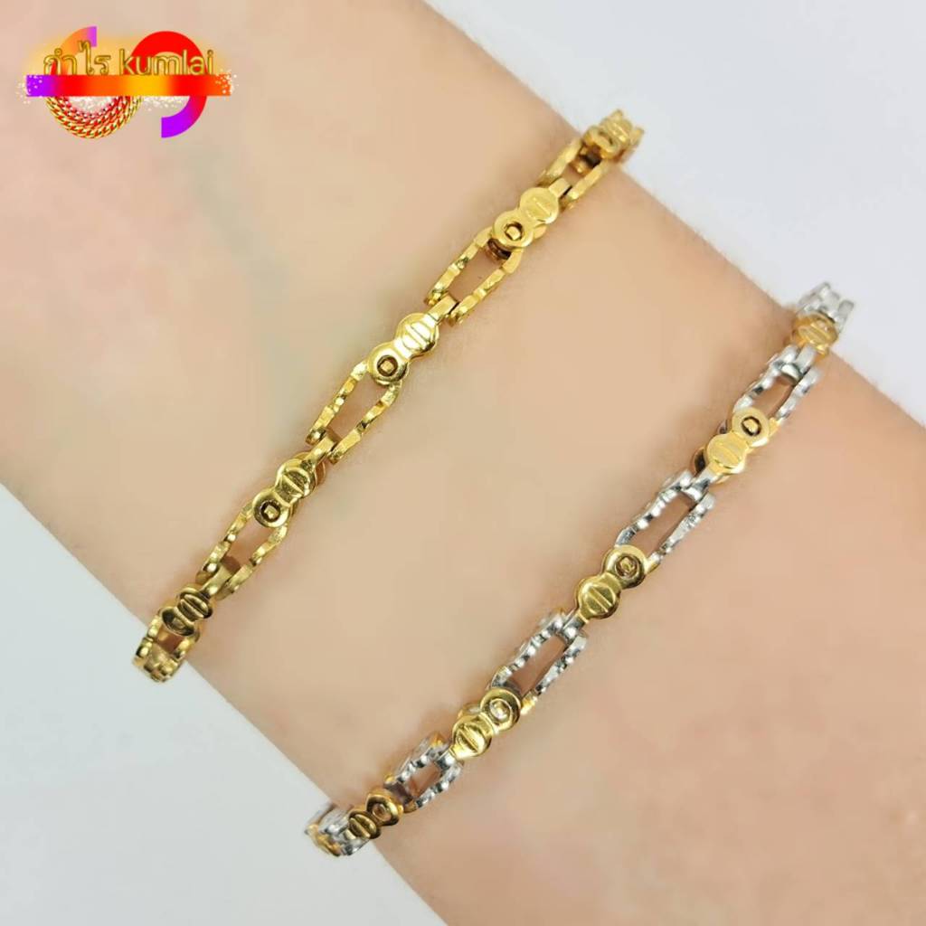 A30 สร้อยข้อมือ เท่ห์ๆ สวยๆ  ลายโซ่จักรยาน สร้อยข้อมือสแตนเลสแท้  กำไลข้อมือสแตนเลส กำไลแฟชั่น