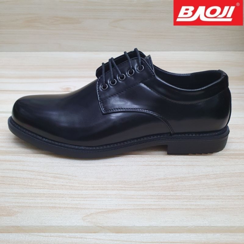 Baoji BJ8000 รองเท้าคัทชูชายผูกเชือกสีดำ ไซส์ 41-46
