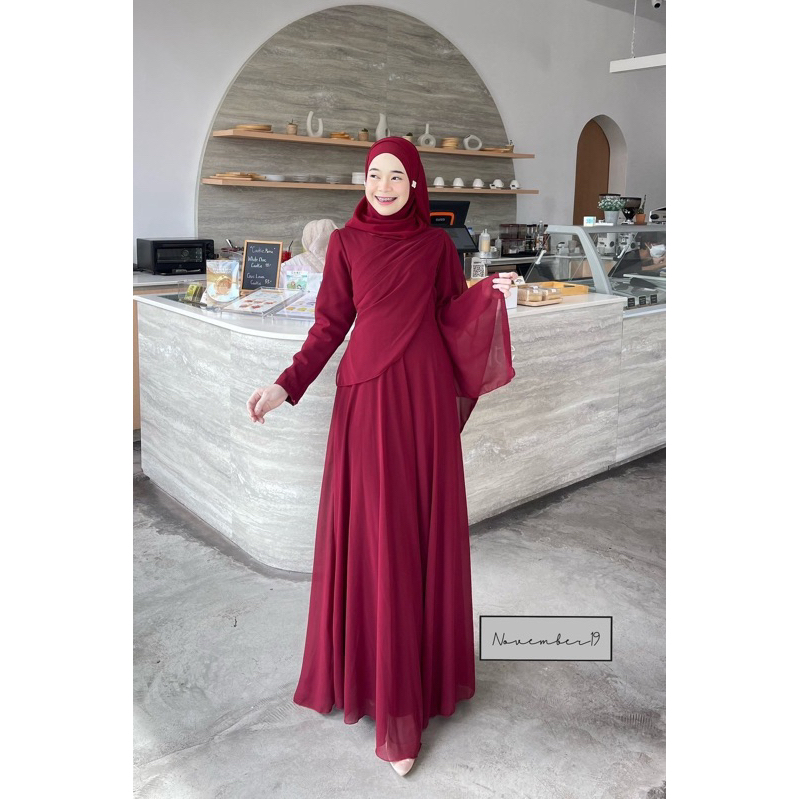 รุ่นใบเฟิร์น ชุดเดรสอิสลาม ชุดเดรสมุสลิม ไม่รวมฮิญาบเข้าชุด แบรนด์November19