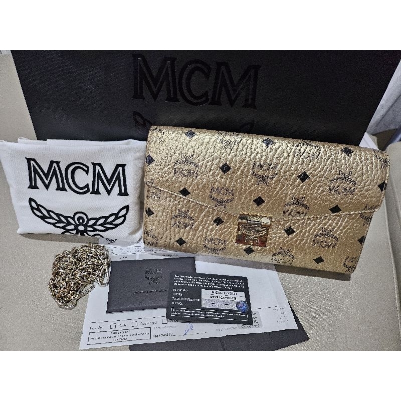 MCM  millie flap crossbody สีทอง