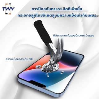 TWY ฟิล์มกระจก for iphone เต็มจอ ใส กันฝุ่น 16 plus 17 pro max 15 14 plus 13 12 11 pro mini X Xs Xr Max 6 7 8 plus Air