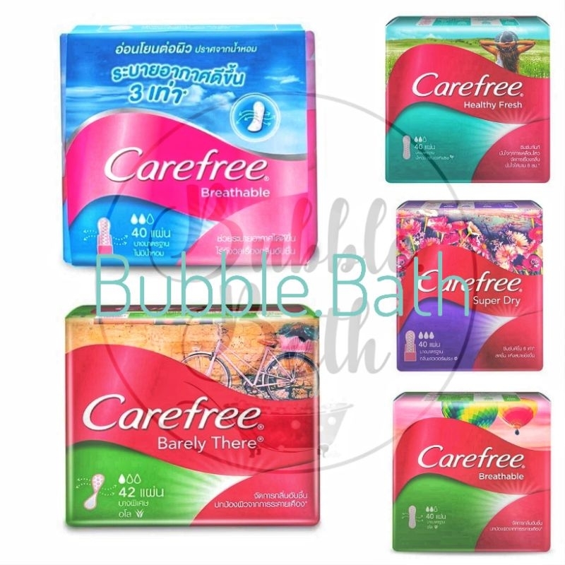 Carefree แผ่นอนามัย แคร์ฟรี ขนาดมาตรฐาน 40ชิ้น