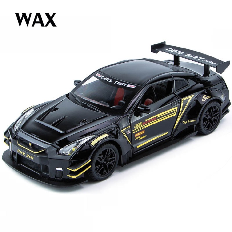 【วัสดุโลหะผสม】WAX Nissan GTR R35 โมเดลรถ 1:24 โมเดลรถยนต์จําลอง รถเหล็ก รถโมเดล โมเดลรถของเล่น