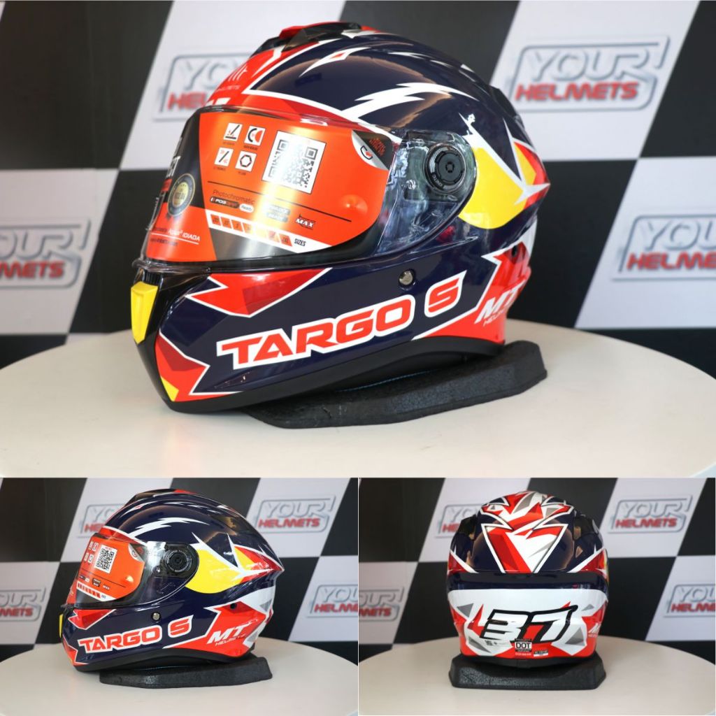 รุ่นใหม่ล่าสุด หมวกกันน็อค MT HELMETS รุ่น TARGO S 2024 แถมฟรีสปอยเลอร์ ถุงใส่หมวก