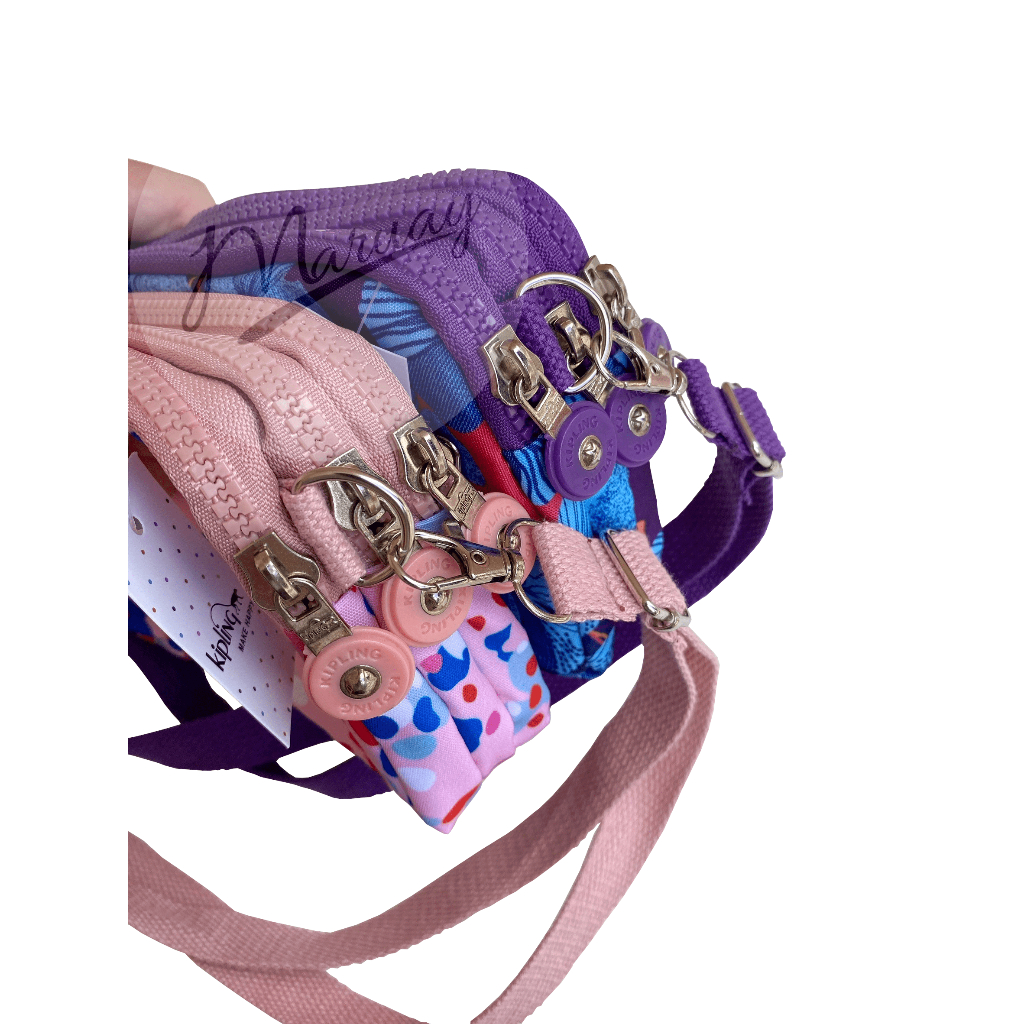 กระเป๋า Kipling 4ซิบ (19x12 cm) พร้อมสายสะพายยาว และสายคล้องมือ แบบถอดออกได้
