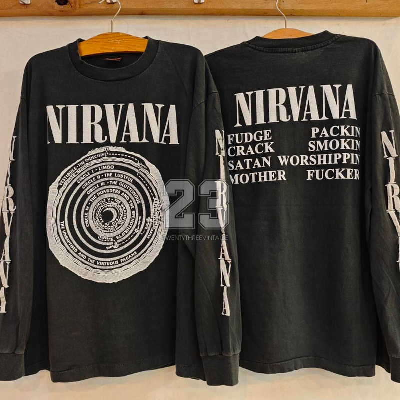 [ 23 ] NIRVANA Long sleeve แขนยาว 90s’  SUBPOP เสื้อวินเทจ เสื้อทัวร์ วงร๊อค vintage shirt