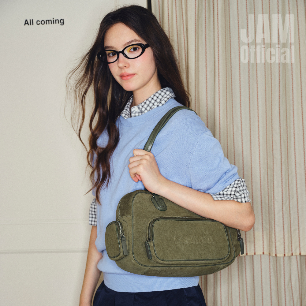 JAM | MUVA - Boxy Suede - กระเป๋าสะพายข้าง หนังกลับ ทรงกล่อง