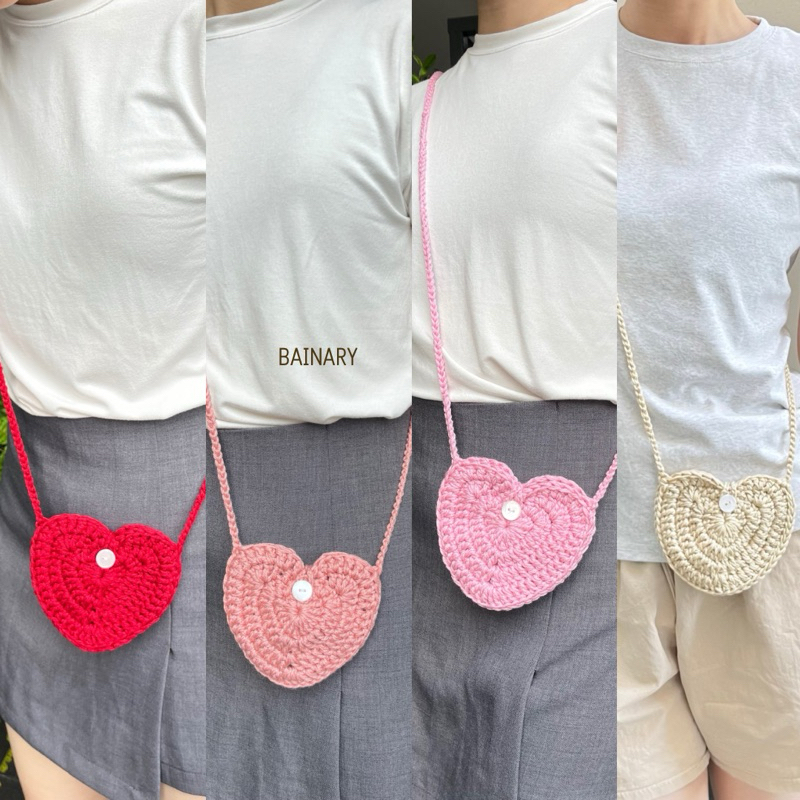 BAINARY | กระเป๋าสะพาย mini กระเป๋าจิ๋ว ทรงหัวใจ