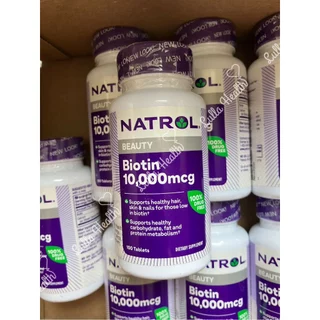 พร้อมส่ง‼️ Natrol Biotin บำรุงผม ผิว เล็บ ระบบเผาผลาญร่างกาย ชนิดเม็ดกลืน และเม็ดอม 5,000mcg และ 10,000mcg