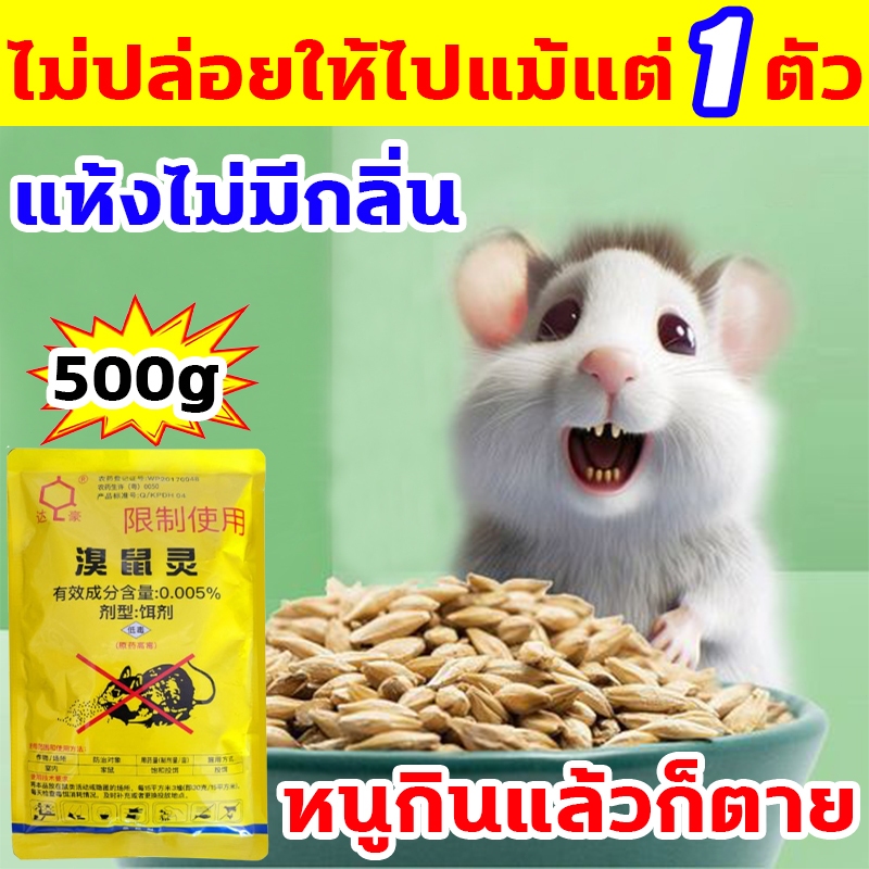 ฆ่าทั้งรัง ยาฆ่าหนู 1 คืน หนูตายหมด ยากำจัดหนู 500g 1ซองฆ่าหนู10000ตัว หนูแรกเกิดก็หนีไม่พ้น ไม่ต้องผสมอาหาร ไล่หนู