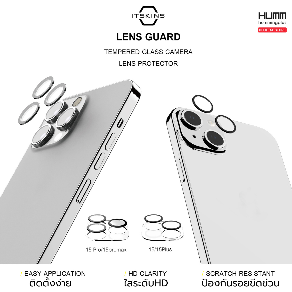 กระจกกันเลนส์กล้อง iTskins Lens Guard สำหรับ iPhone 15 / 15 Plus / 15 Pro / 15 Promax