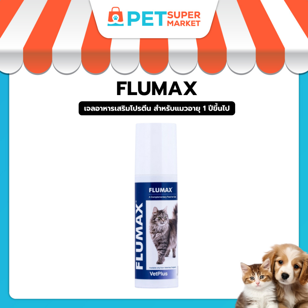 ขายดี Flumax ฟลูแม็กซ์ อาหารเสริมสำหรับสัตว์เลี้ยง เสริมภูมิคุ้มกัน ไลซีนกระตุ้นภูมิสำหรับแมว อายุ 1