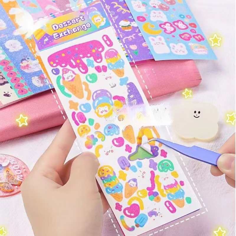 สติกเกอร์ลายน่ารัก แผ่นละ 1 บาท สุ่มลาย (ขั้นต่ำ 10 ชิ้น) พร้อมส่งจากไทย DIY สําหรับตกแต่งสมุดภาพ เครื่องเขียนนักเรียน - รูปที่ 2