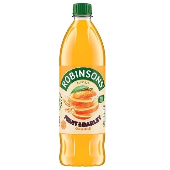Robinsons Fruit & Barley Orange No Added Sugar 1L โรบินสัน โรบินสัน ฟรุ๊ต & ข้าวบาร์เลย์ รสส้ม ไม่เต