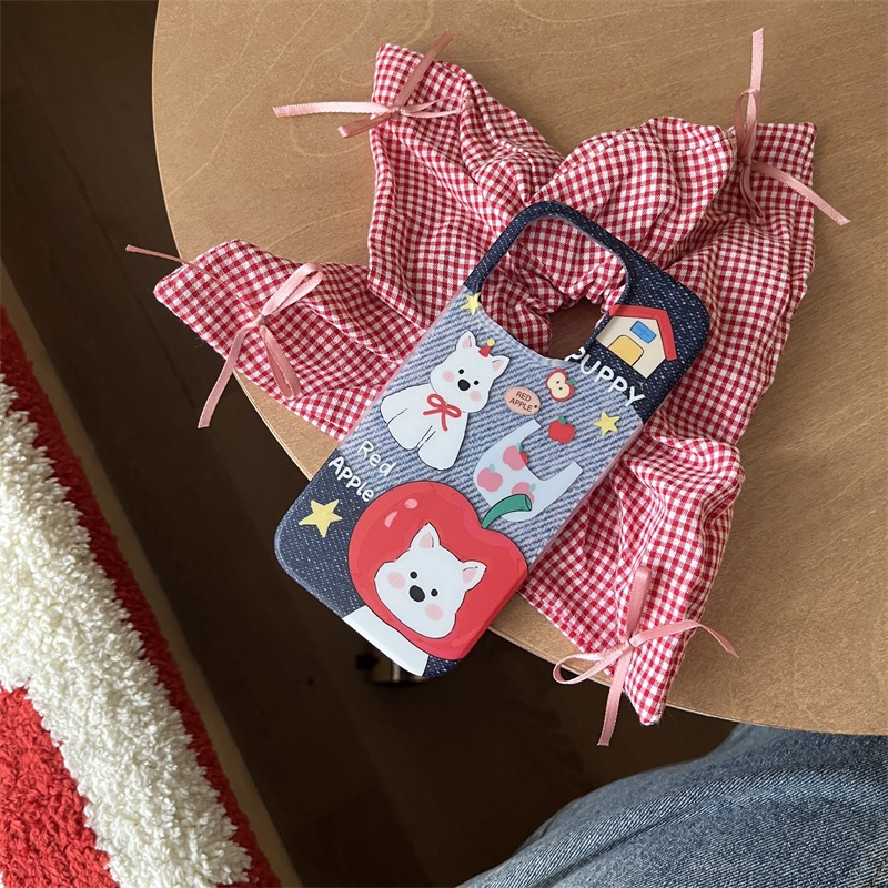 เคสลายน้องหมาแอปเปิ้ลสีน้ำเงิน เคสไอโฟน พร้อมส่ง เคสสำหรับ IPHONE CASE 12-16PROMAX