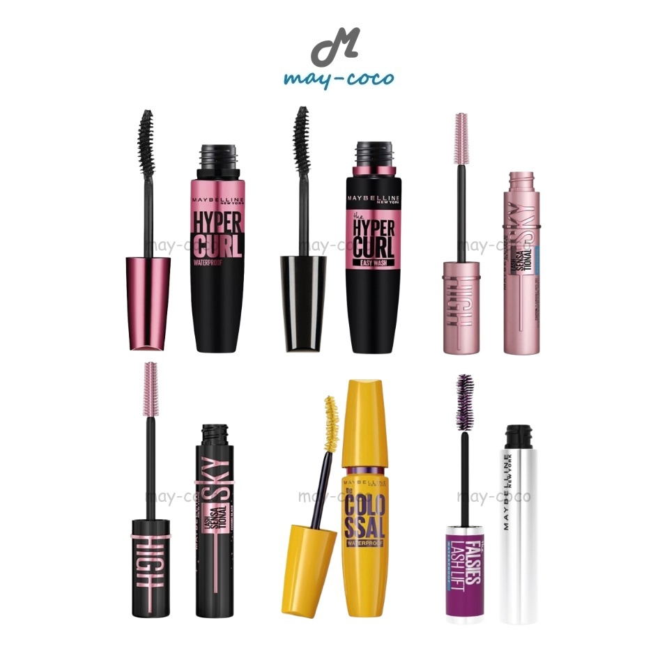 ซื้อ ถูก/แท้/มีไลฟ์ มาสคาร่า Maybelline Mascara Hyper Curl Sky High Colossal Waterproof Falsies Lash Lift มาสคาร่ากันน้ำ