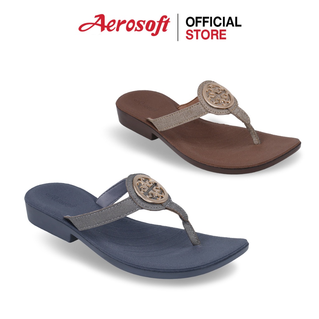 Aerosoft (แอโร่ซอฟ) รองเท้าแตะผู้หญิง แบบหนีบ นิ่มๆ เพื่อสุขภาพ Extra Soft  รุ่น FW8064