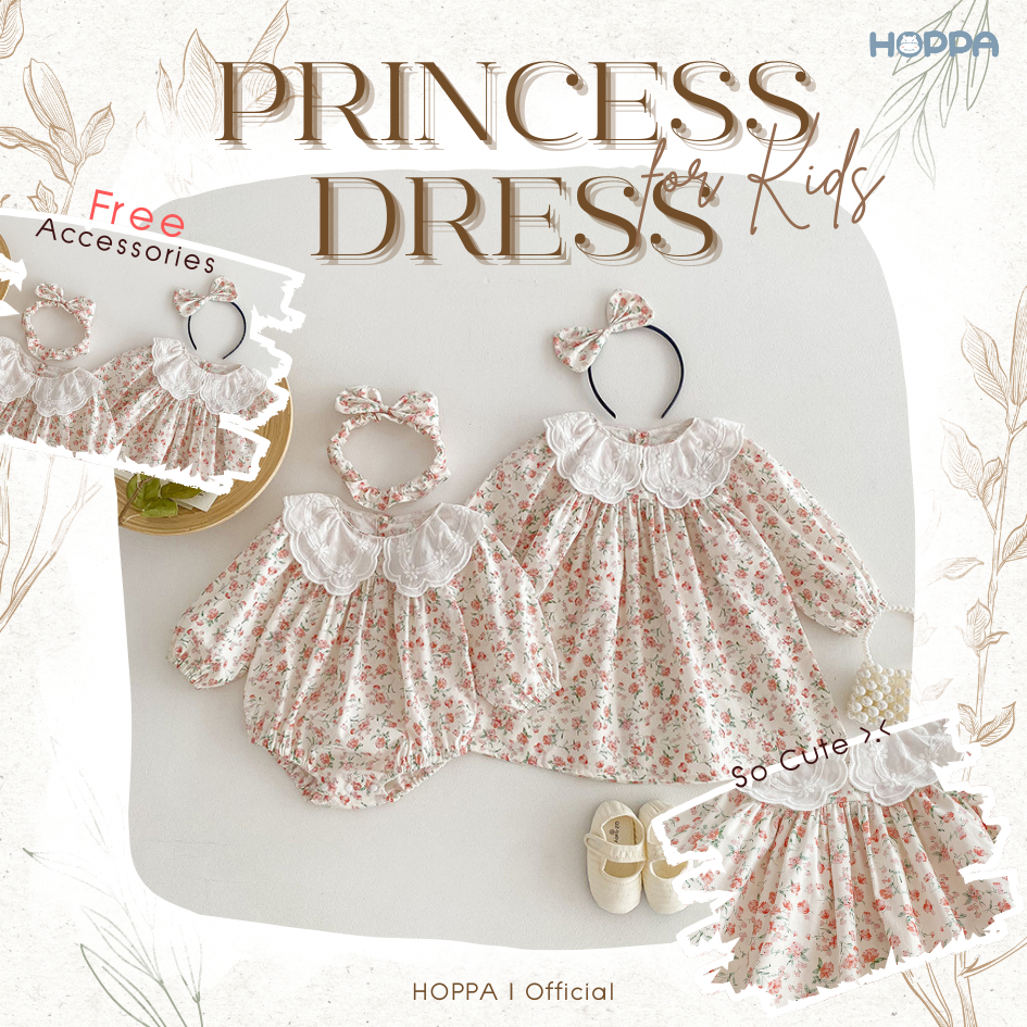Princess Dress ชุดเจ้าหญิง พร้อมเครื่องประดับ สำหรับเด็ก ชุดเดรสเด็กผู้หญิง เด็กหญิง