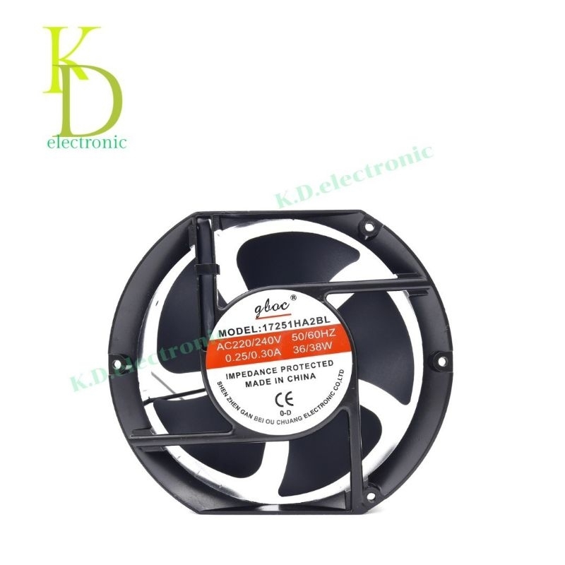 พัดลม 6นิ้วหัวตัด  17251HA2BL ไฟAC220/240V 50/60Hz สินค้าพร้อมส่งในไทย