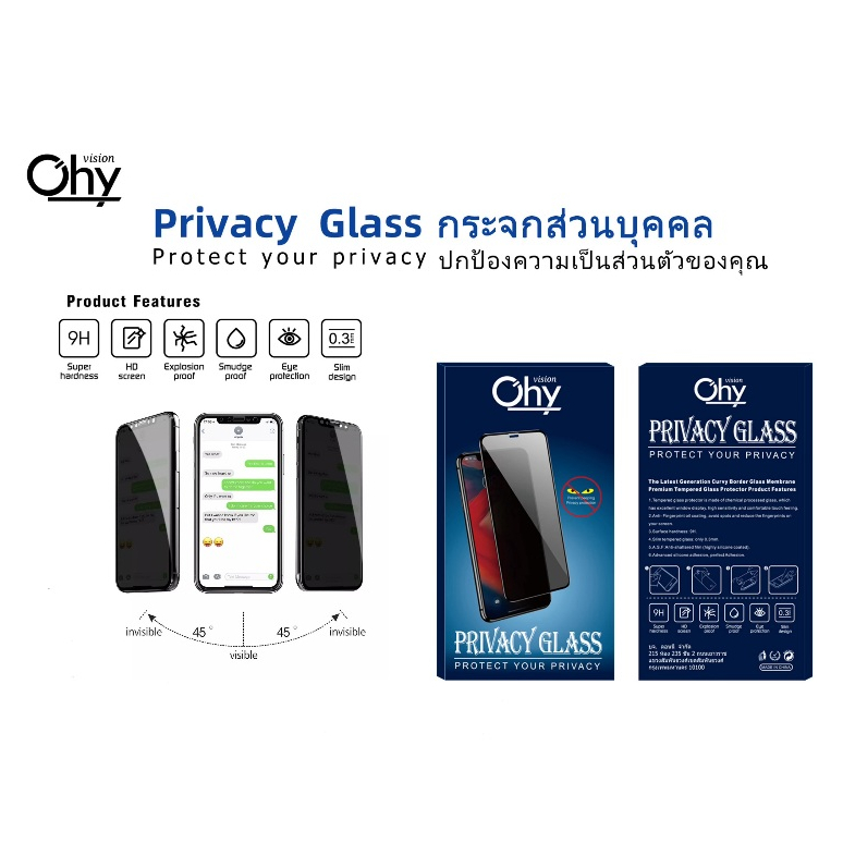 ฟิล์มกระจก Privacy กันมอง SAMSUNG A06 Temperedglass Anty-Spy