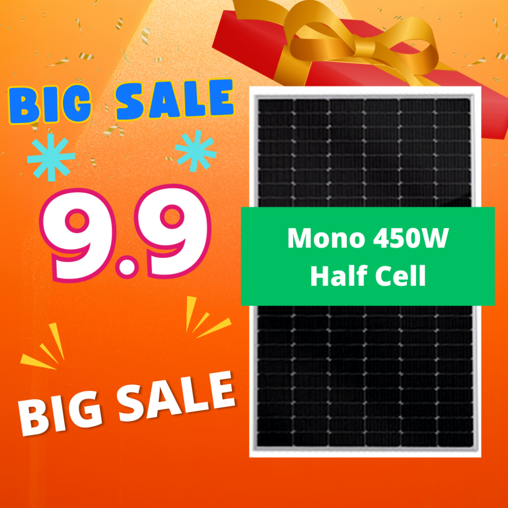 แผงโซล่าเซลล์ 450W วัตต์ solarcell 450W Mono Half Cell