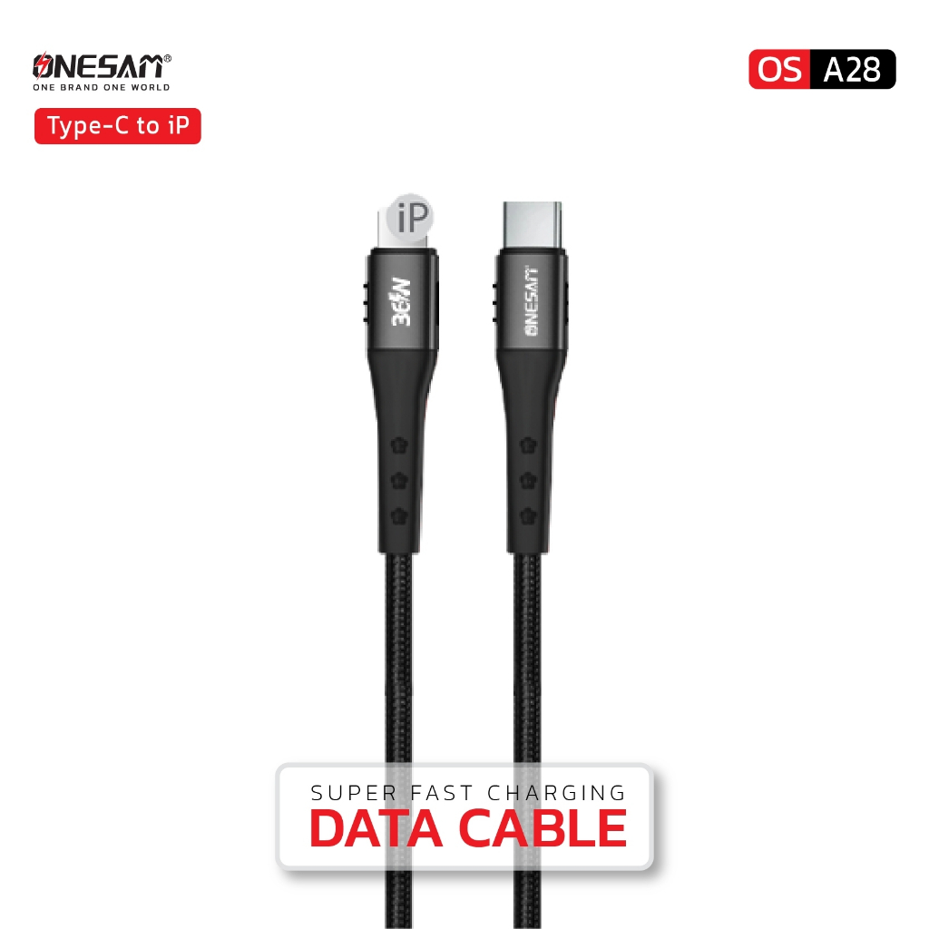 สายชาร์จและถ่ายโอนข้อมูล ONESAM รุ่น OS-A28 สาย Data Cable ยาว 2 ม. ของแท้ 100% รับประกัน 1 ปี