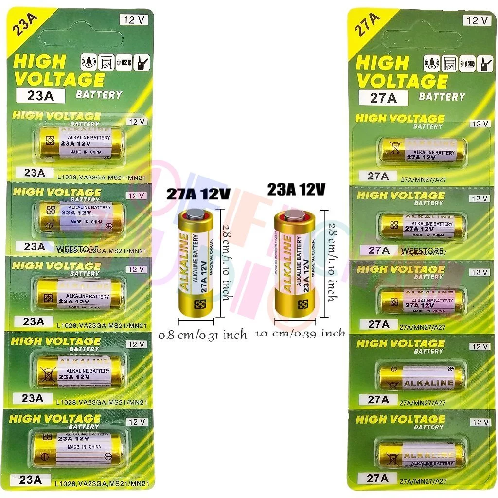 High Voltage แบตเตอรี่ ALKALINE 12V 23A / 27A {ส่งเร็ว 🚀}