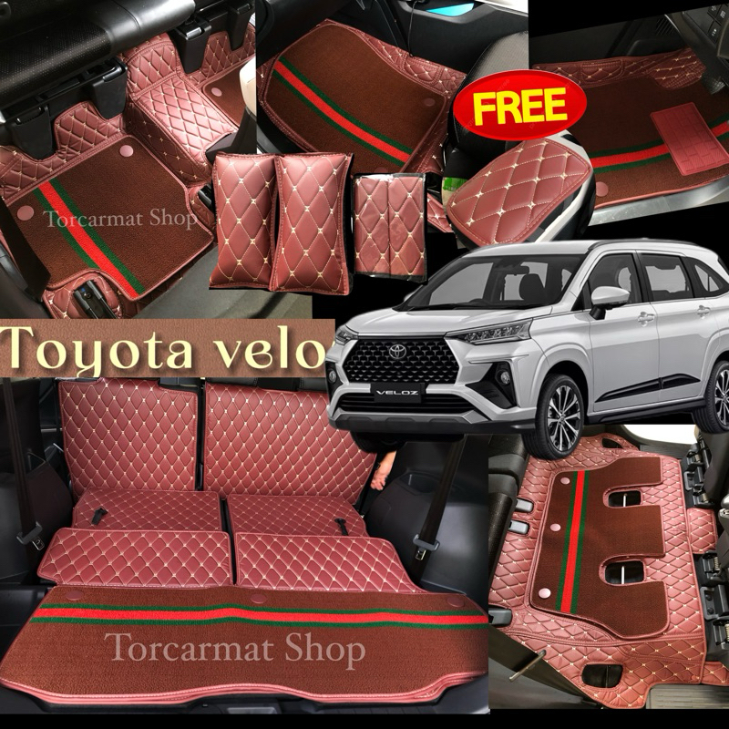 (ฟรี!!หมอนรองคอ+เบลท์+รองเเขน+ปิดเบาะแถว2)พรมรถยนต์6D7D  TOYOTA VELOZ  ( ส่งตรงกับโรงงานคัดเกรดวัสดุหลังหนาม )