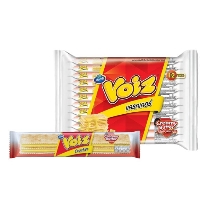 (แพ็ค 12 ชิ้น) วอยซ์ แครกเกอร์ voiz สอดไส้ครีม ครีมมี่บัตเตอร์ 24 กรัม x 12 ชิ้น