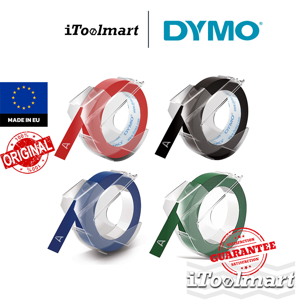 DYMO เทป Embossing DY EMB 9 มม. x 3 ม. (1ม้วน / 2 ม้วน) มีสีให้เลือก สีแดง / สีน้ำเงิน / สีดำ