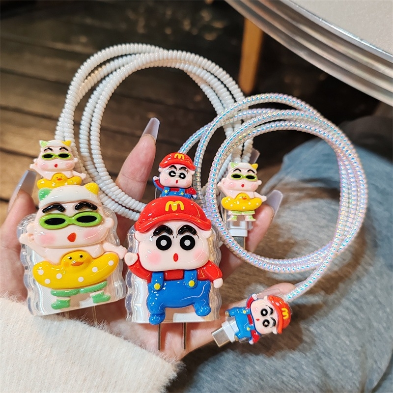 **พร้อมส่ง** ชุดถนอมสายชาร์ท Iphone สำหรับ Iphone เท่านั้น !! ได้ยกชุด เคส Adapter และตัวถนอมสายชาร์จ