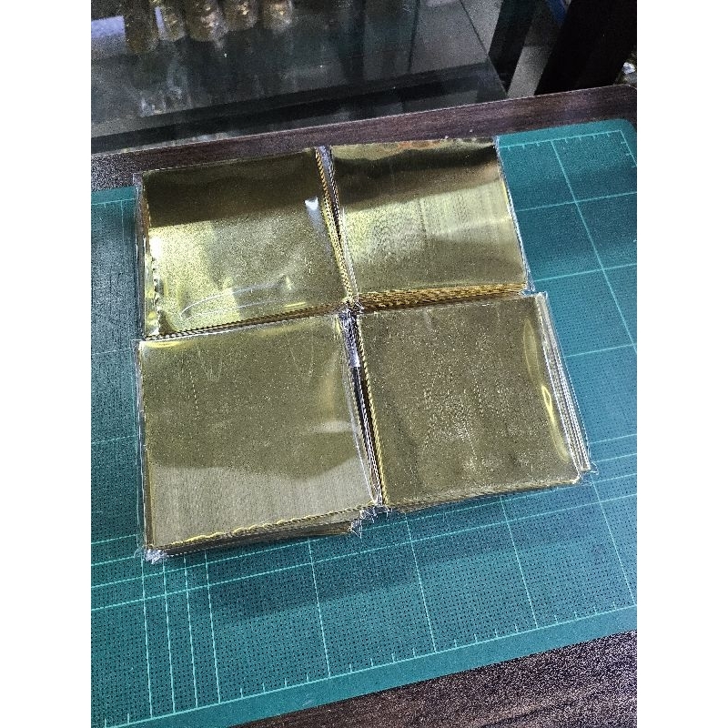 แผ่นทองเหลืองเรียบ ขนาด 3.5x3.5 นิ้ว 100 แผ่น