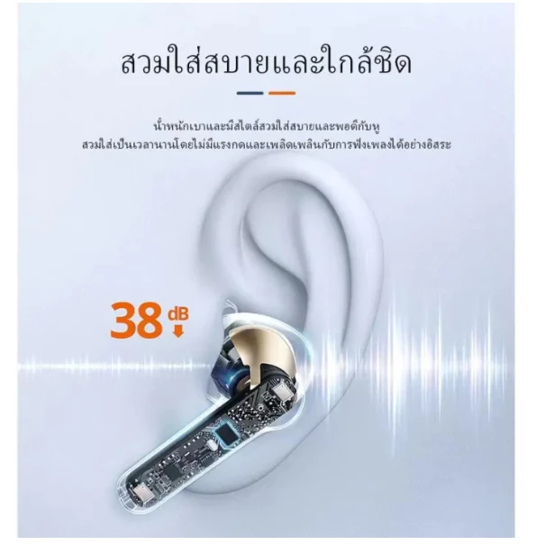 หูฟัง TWS Bluetooth IPX5 กันน้ำ HiFi มินิพกพาสะดวก thumbnail 8