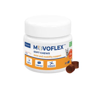Virbac Movoflex S - ผลิตภัณฑ์ดูแลข้อต่อของสุนัขน้ำหนักน้อยกว่า 15 กก. ทุกวัย [โมโวเฟล็กซ์ - 30 เม็ด]