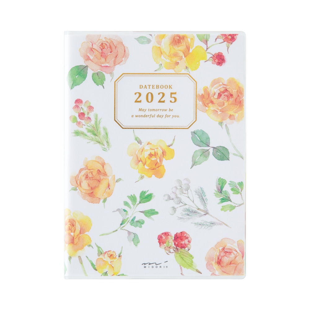 MIDORI Pocket Diary A6 Country Time Flower 2025 (D22304006)/ไดอารี ขนาดA6 ลายดอกไม้ตามฤดูกาล ปี 2025 แบรนด์ MIDORI