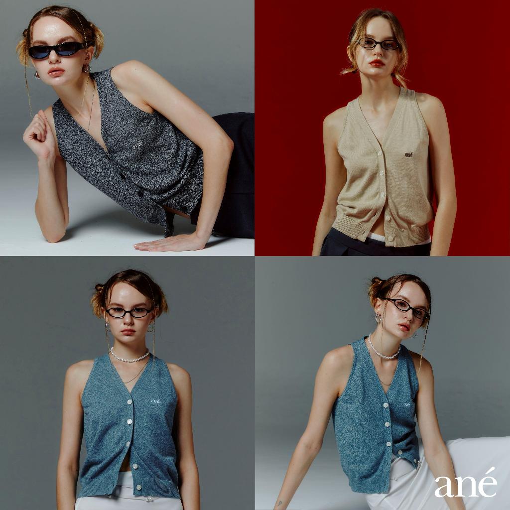 ané botton knit vest,เสื้อกักกระดุมผ่าหน้า ane.wear
